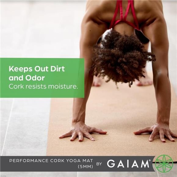 Yoga Exercise Mat | Natural Sustainable Cork Resists Sweat and Odors Non-Slip - Picture 3 of 7